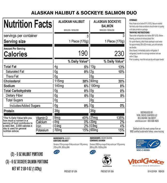 MSC Wild Alaskan Sockeye & Halibut Duo